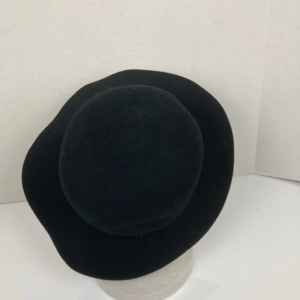 Staring at Stars Wool Felt Hat Women Black Wide Brim Boho Chic Cozy Minimal USA